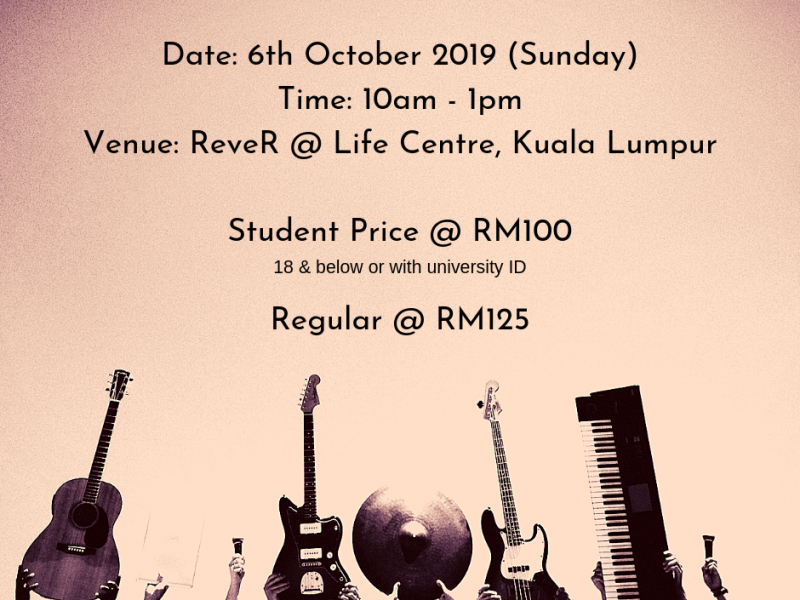 Date_ 24th August 2019 (Saturday) Time_ 2pm - 5pm Venue_ D'Latour Bandar Sunway, Selangor Student Price @ RM85 Regular @ RM100 (2) Date_ 24th August 2019 (Saturday) Time_ 2pm - 5pm Venue_ D'Latour Bandar Sunway, Selangor Student Price @ RM85 Regular @ RM100 (2)